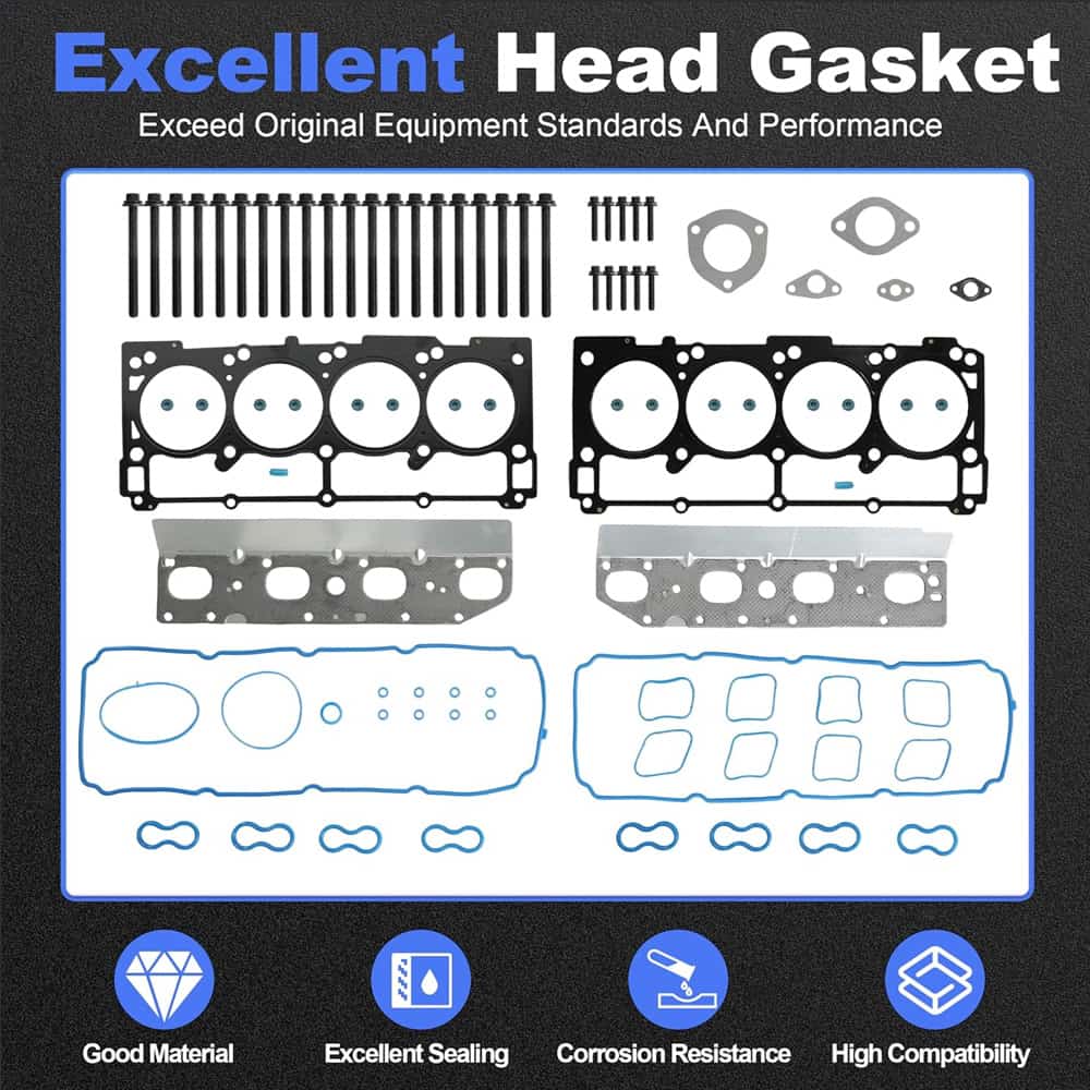 5.7L HEMI Head Gasket & Head Bolt Set Fit Jeep Ram 1500 Dodge Durango Chrysler 2009-2019
