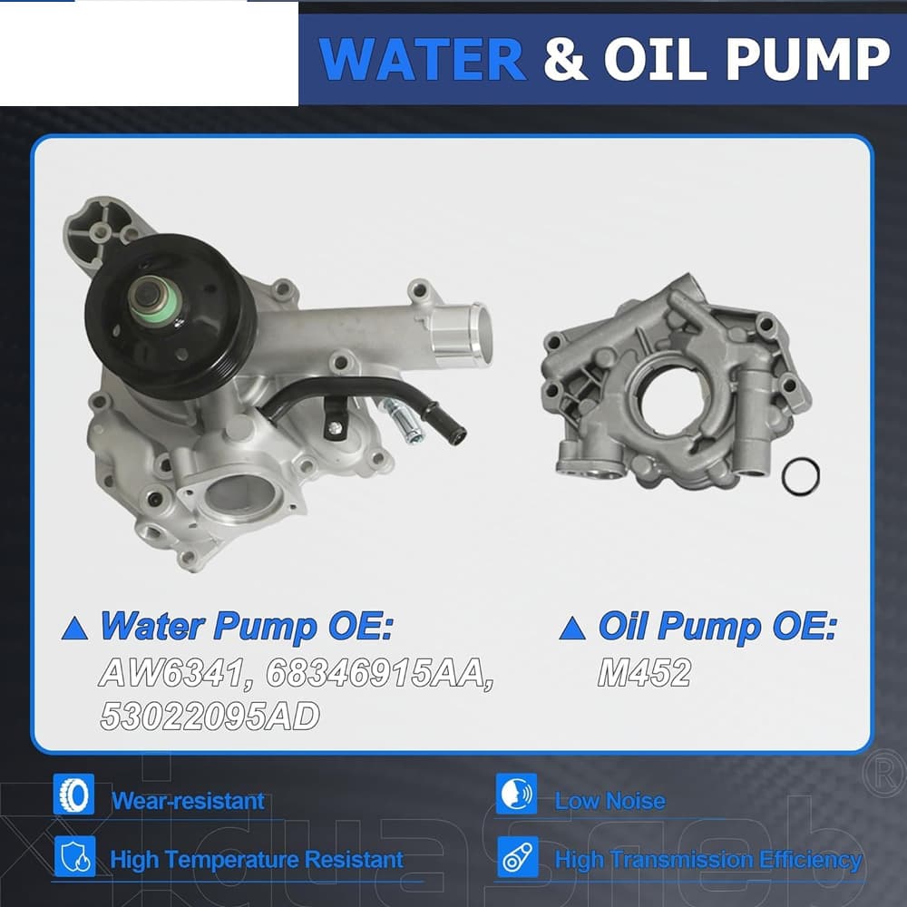 5.7 HEMI Oil & Water Pump Kit Fit Jeep Grand Cherokee Dodge Ram 1500 Chrysler 2009-2016 Replacement Parts
