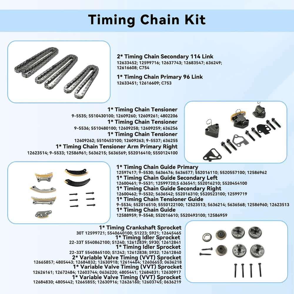 GM High Feature V6 Timing Chain Kit 2.8L 3.0L 3.6L 2007-2017 Replacement
