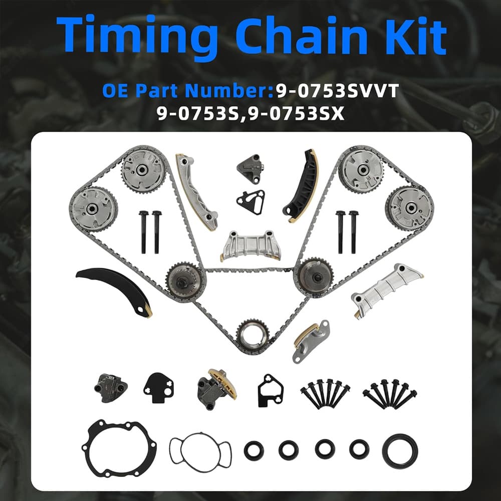 GM 3.6L V6 Timing Chain Kit VVT Sprocket Gaskets Fit Chevy Equinox Malibu Traverse Buick Enclave
