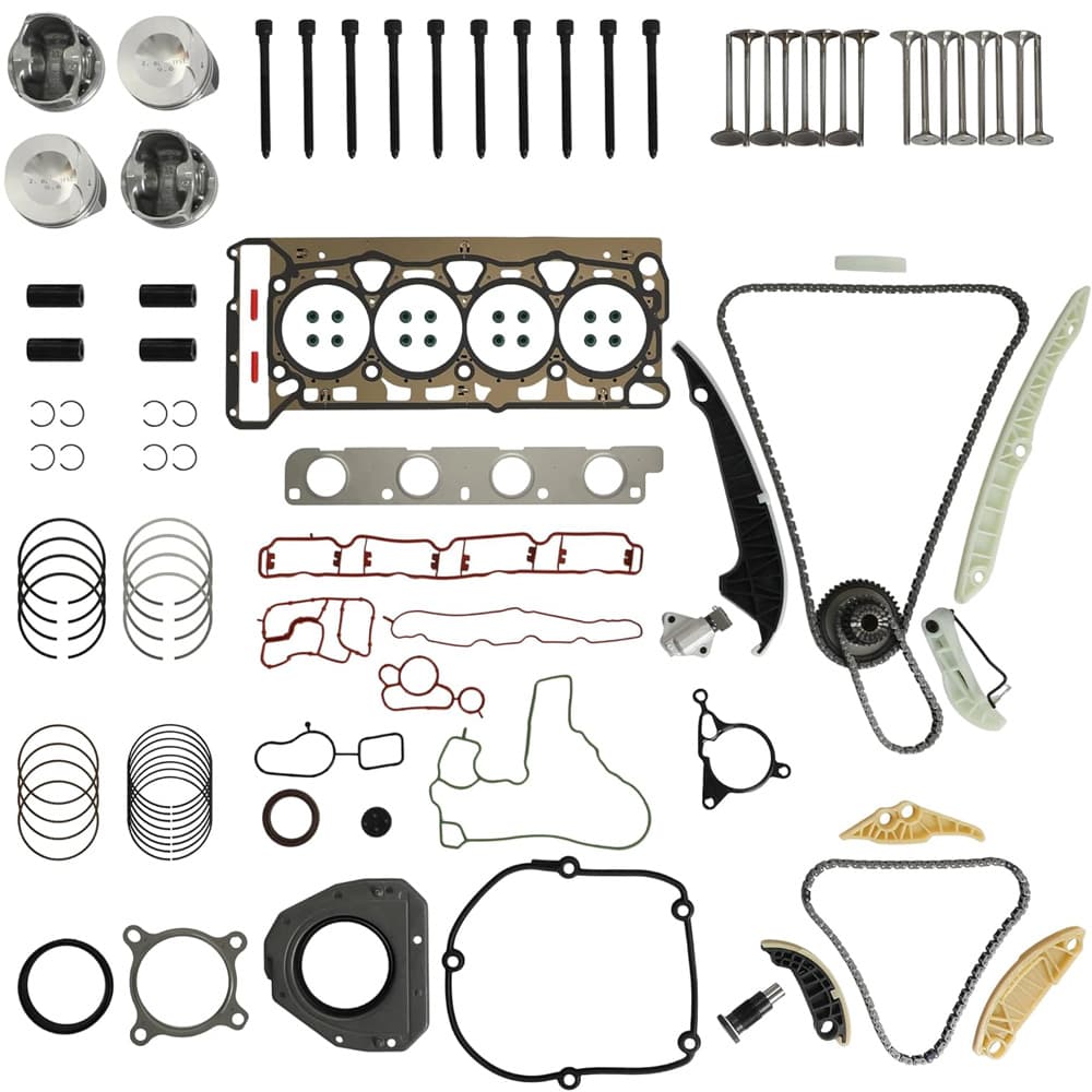 Timing Chain Kit Head Gasket 21mm Pistons Valves Fit VW Audi 2.0T Jetta Tiguan GTI A3 TT 08-15
