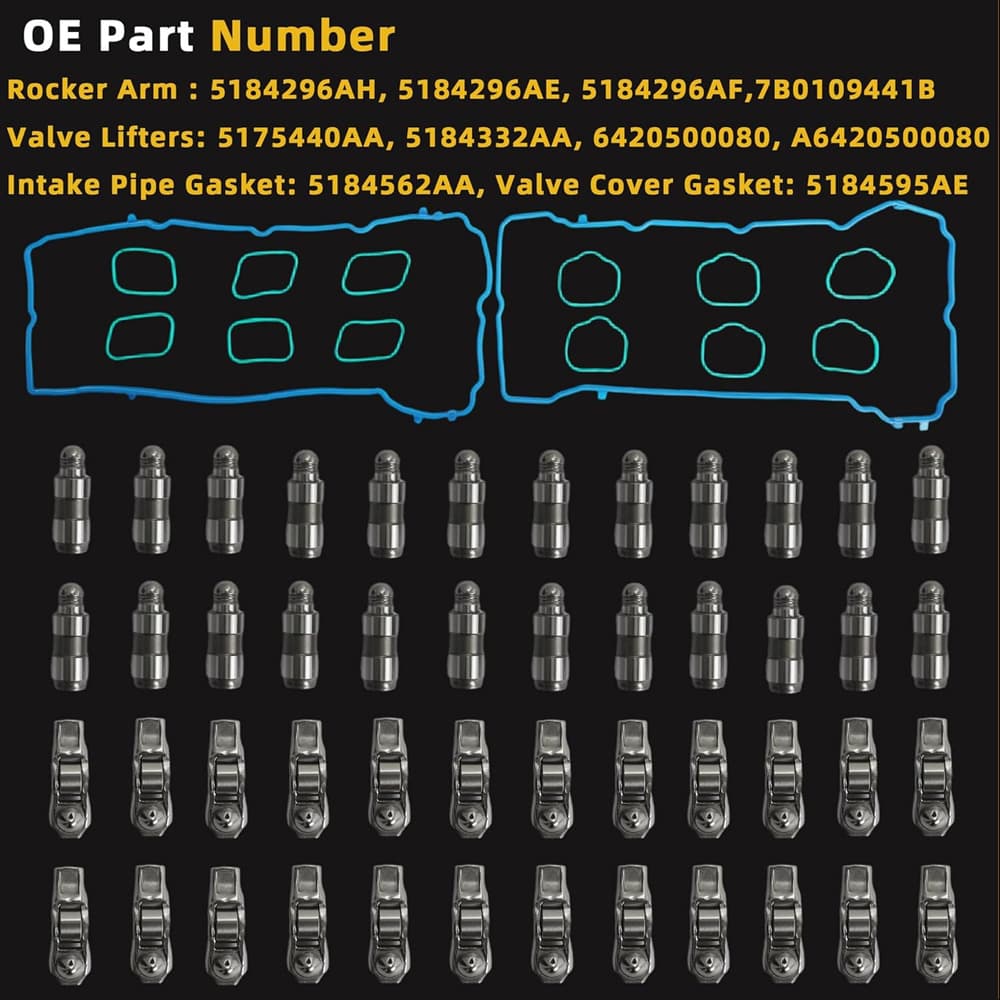 Valve Cover Gasket Lifter Rocker Arm Set  Fit Jeep Chrysler Dodge RAM 3.6L Pentastar
