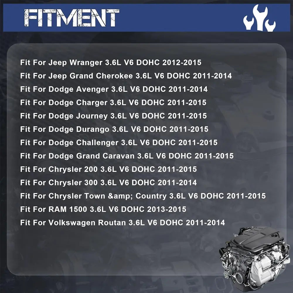 Engine Rebuild Kit Fitment for 3.6L V6 DOHC - Jeep Wrangler Grand Cherokee, Dodge Charger Challenger RAM 1500 Chrysler 200 300