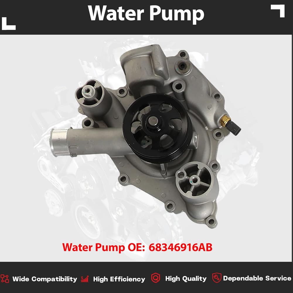 Engine Water Pump For Jeep Grand Cherokee Dodge Challenger Ram 2500 3500 6.4L Hemi V8 2011-2018
