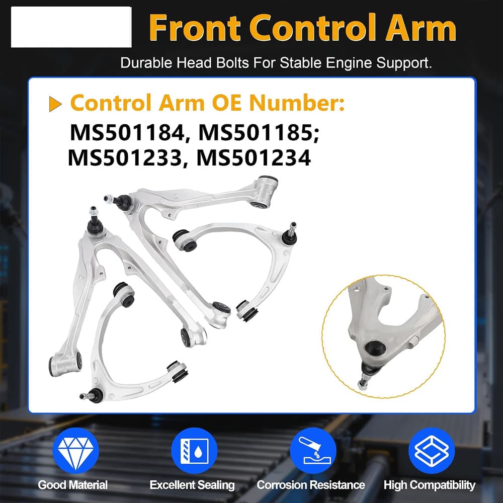 Restore Your Ride's Handling! Complete 4Pcs Front Upper & Lower Control Arm Kit with Ball Joints. Perfect fit for 2014-2016 Chevy Silverado, GMC Sierra, Suburban, Tahoe & Cadillac Escalade. Easy bolt-on installation.