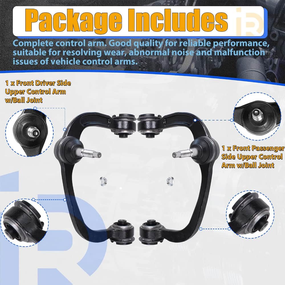 Fix Steering & Suspension Issues! 2PCS Front Upper Control Arm Kit with Ball Joints for Ford F-150, Expedition, Lincoln Navigator. Easy bolt-on installation, restores smooth handling and stability.