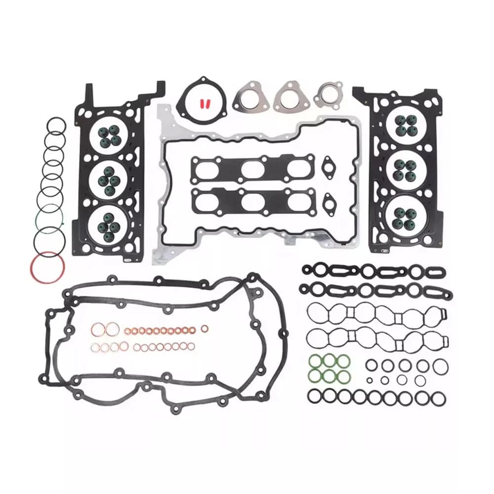 Complete engine rebuild kit with piston rods, timing chain and full gasket set for Jeep Grand Cherokee Wrangler 3.0L. Direct‑fit overhaul replacement parts.