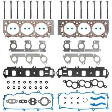 Complete Full Gasket Set with Head Bolts for Ford Ranger & Mazda B3000 3.0L V6 OHV (1999-2001) - Includes Head Gasket & Bolt Set.