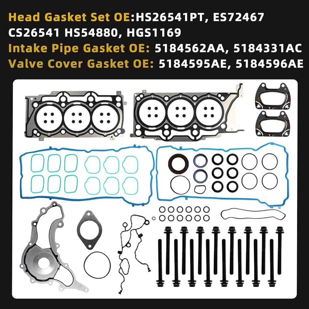 Full Engine Gasket Set With Head Bolts Fit Jeep Chrysler Dodge RAM 3.6L Pentastar

