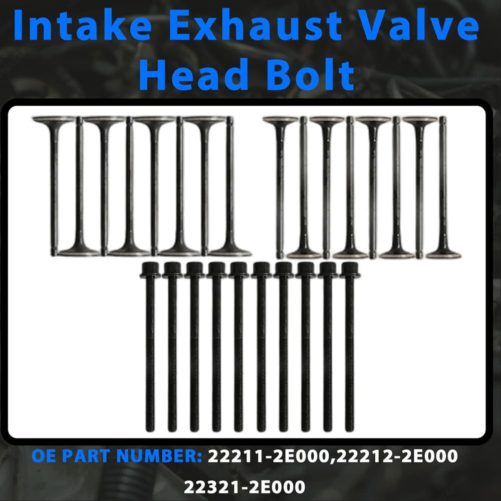 G4NA 2.0L Head Bolt & Intake Exhaust Valve Set Fit Hyundai Elantra Tucson Kia Forte Soul 12-20 Parts
