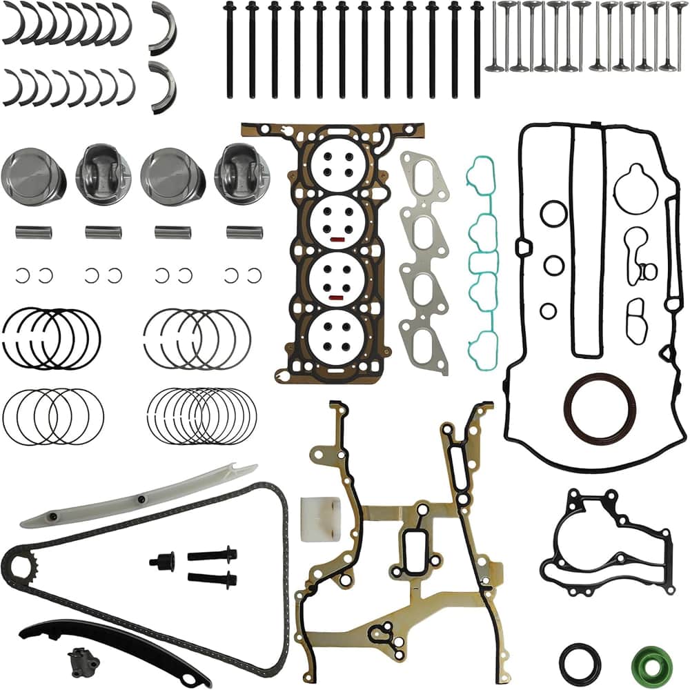 GM 1.4 Head Gasket Kit With Timing Chain Piston Bearing Intake Exhaust Valve 