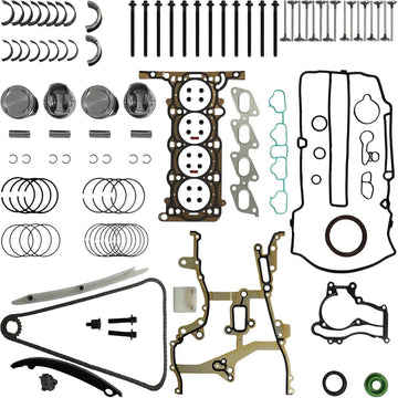 GM 1.4 Head Gasket Kit With Timing Chain Piston Bearing Intake Exhaust Valve 