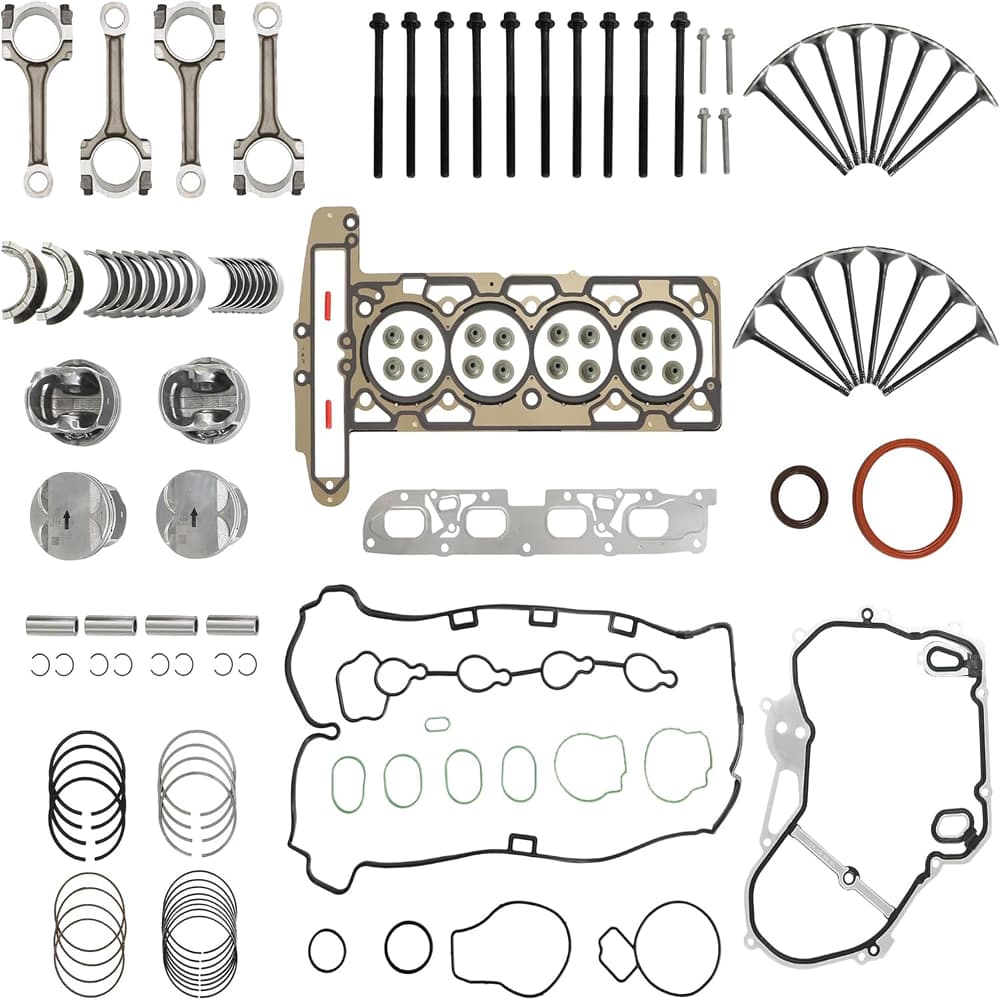 GM 2.4 Engine Rebuild Overhaul Kit Piston Connecting Intake Exhaust Valve 