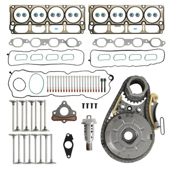GM 5.3 Overhaul Kit with Timing Chain Kit Intake Exhaust Valve 