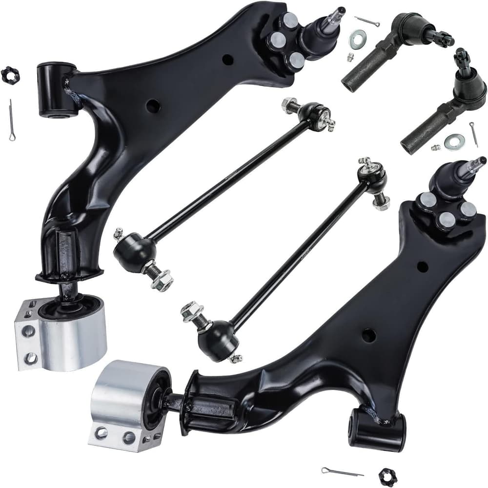 GM 6Pcs Lower Control Arms w/ Ball Joints Sway Bar Links Tie Rods