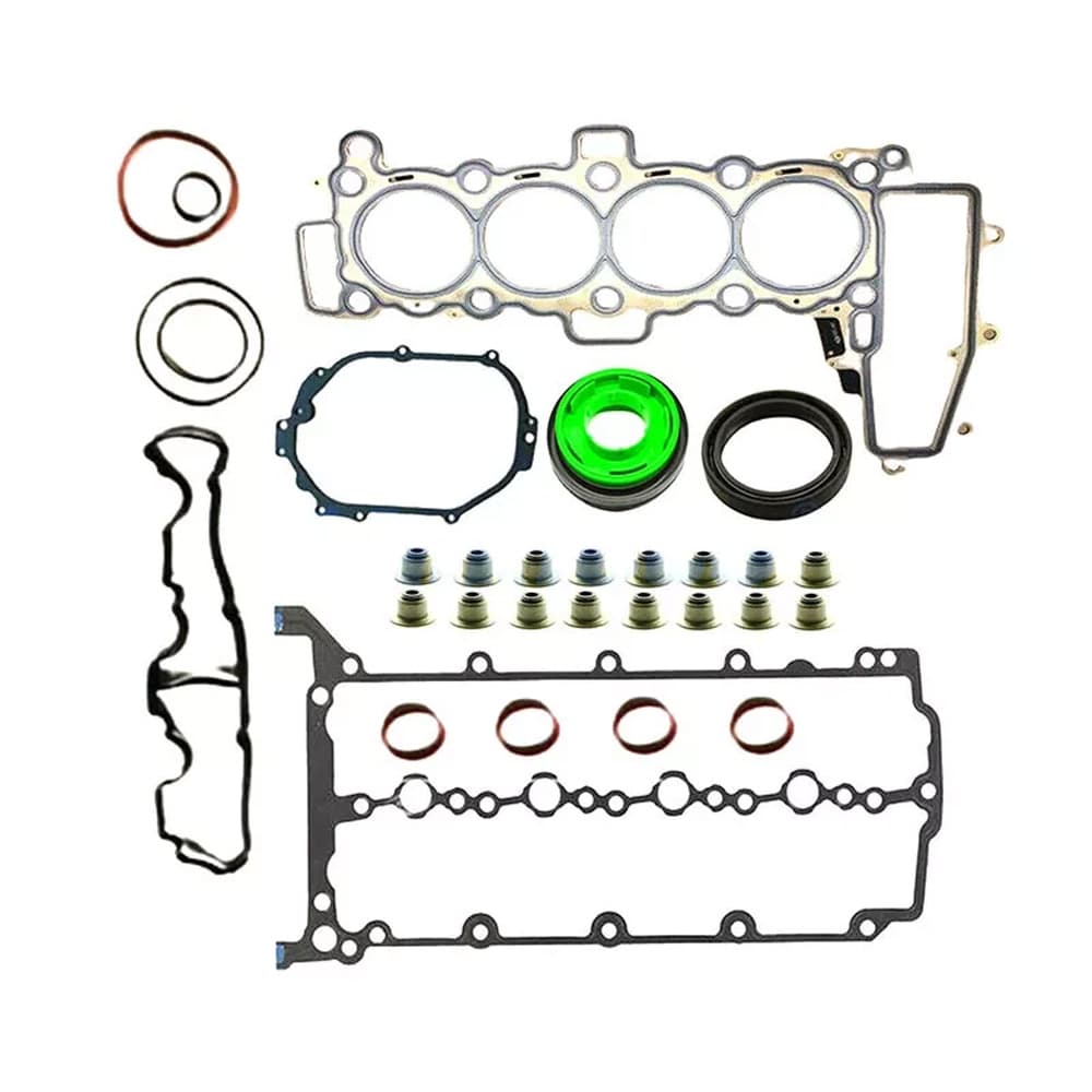 Complete overhaul kit including timing chain, head gasket set and piston for Land Rover 2.0L 204DTD turbo diesel engine. Fix stretched chain, head gasket failure & piston wear.