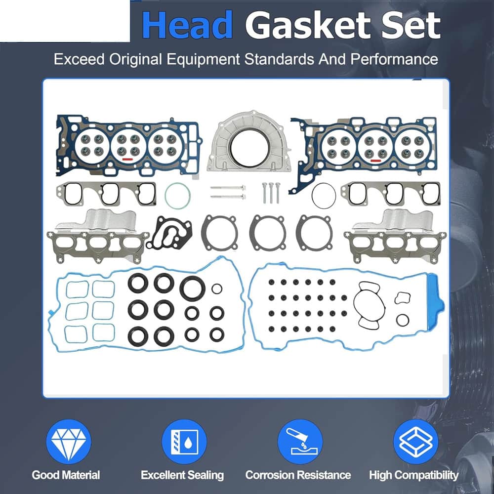 3.6L Cylinder Head Gasket Set w/Head Bolts Valves Fit GM Acadia Enclave Traverse Saturn Outlook 2009-2016 V6
