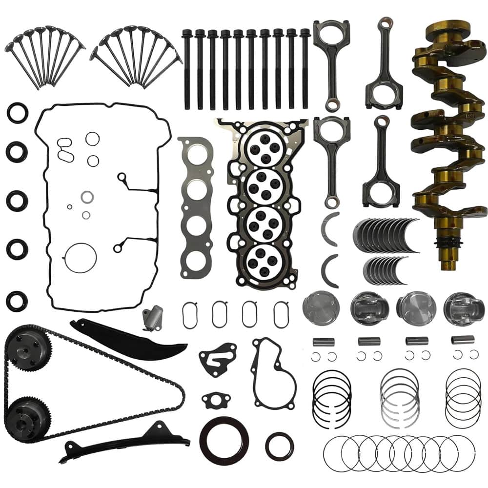 Engine Rebuild Kit Head Gasket Timing Chain VVT Crankshaft Piston Valve Set
