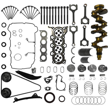 Engine Rebuild Kit Head Gasket Timing Chain VVT Crankshaft Piston Valve Set
