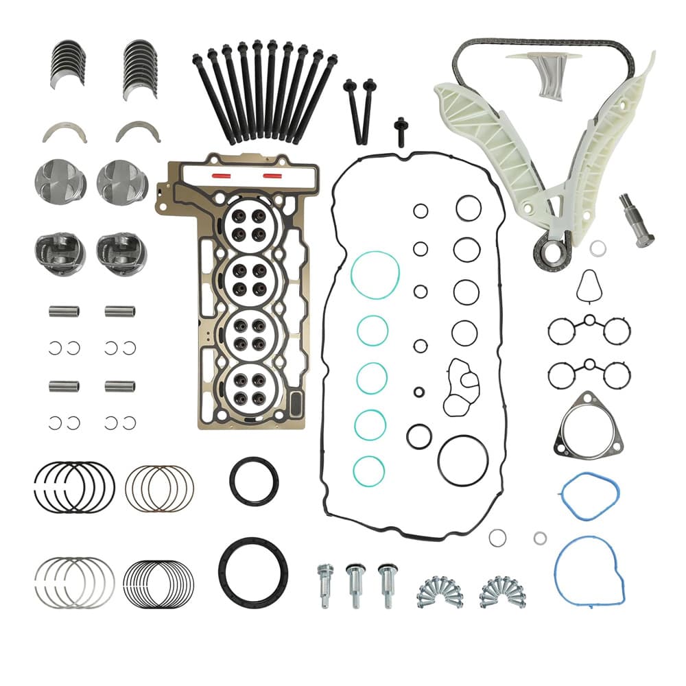 Head Gasket Timing Chain Kit Main Bearings Piston Engine Rebuild Parts
