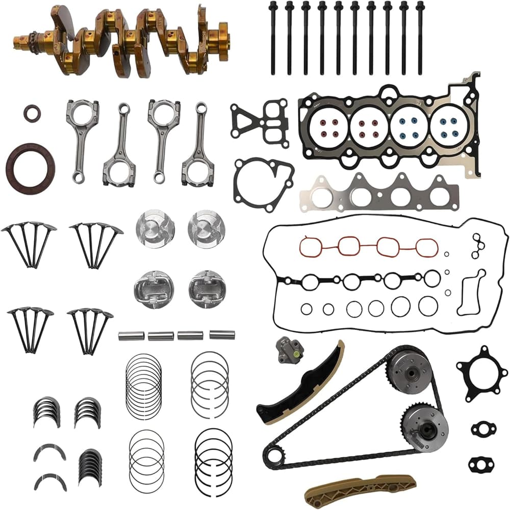 Hyundai 1.6 Crankshaft Overhaul Kit with VVT Timing Kit Pistons Connecting Rods Intake and Exhaust Valves