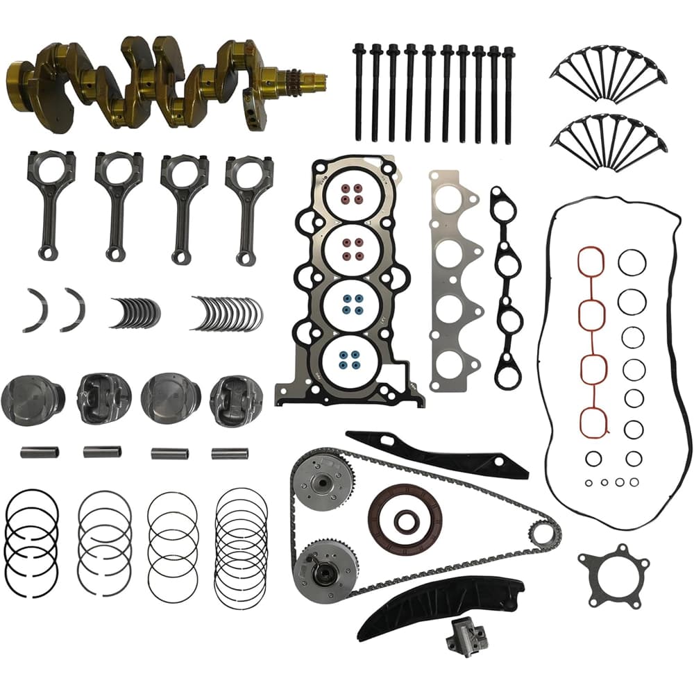 Hyundai 1.6 Engine crankshaft kit includes timing VVT gear piston connecting rod intake and exhaust valves