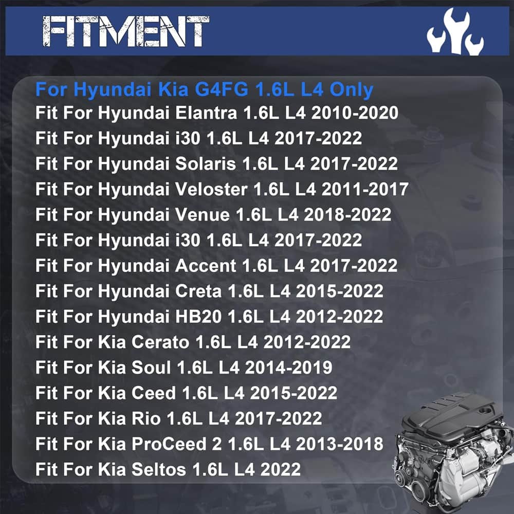 1.6L G4FG Full Engine Overhaul Repair Replacement Parts Kit