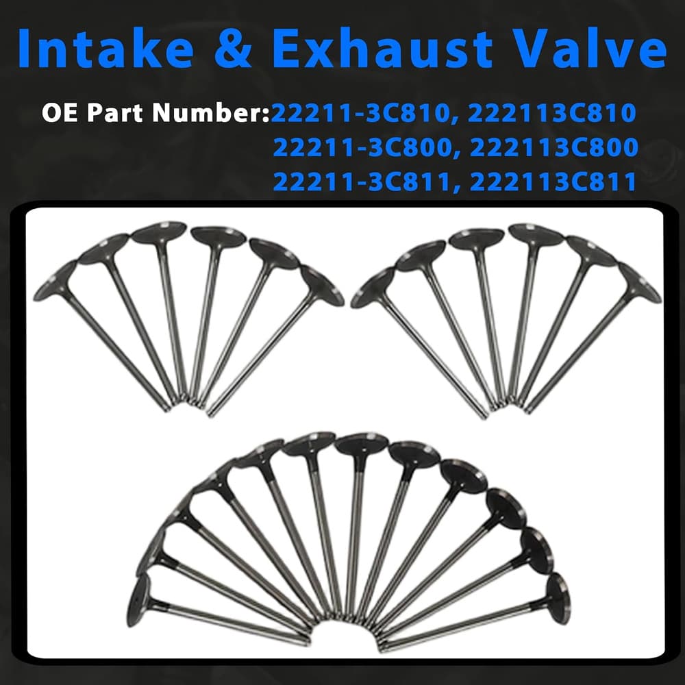 G6DH 3.3L Intake Exhaust Valve Set Fit Hyundai Azera Santa Fe Kia Sorento Sedona Cadenza V6

