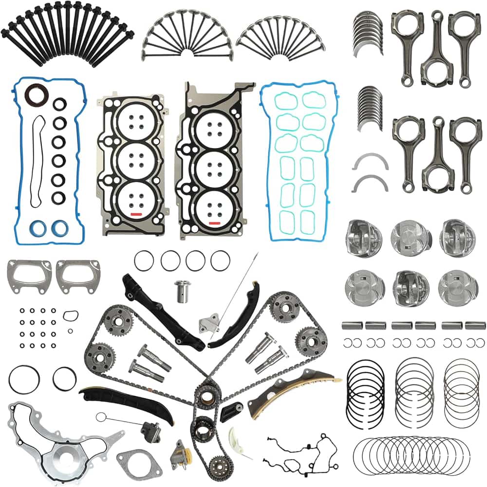 Jeep 3.6L Head Gasket Kit With Piston Connecting Intake Exhaust Timing Chain 