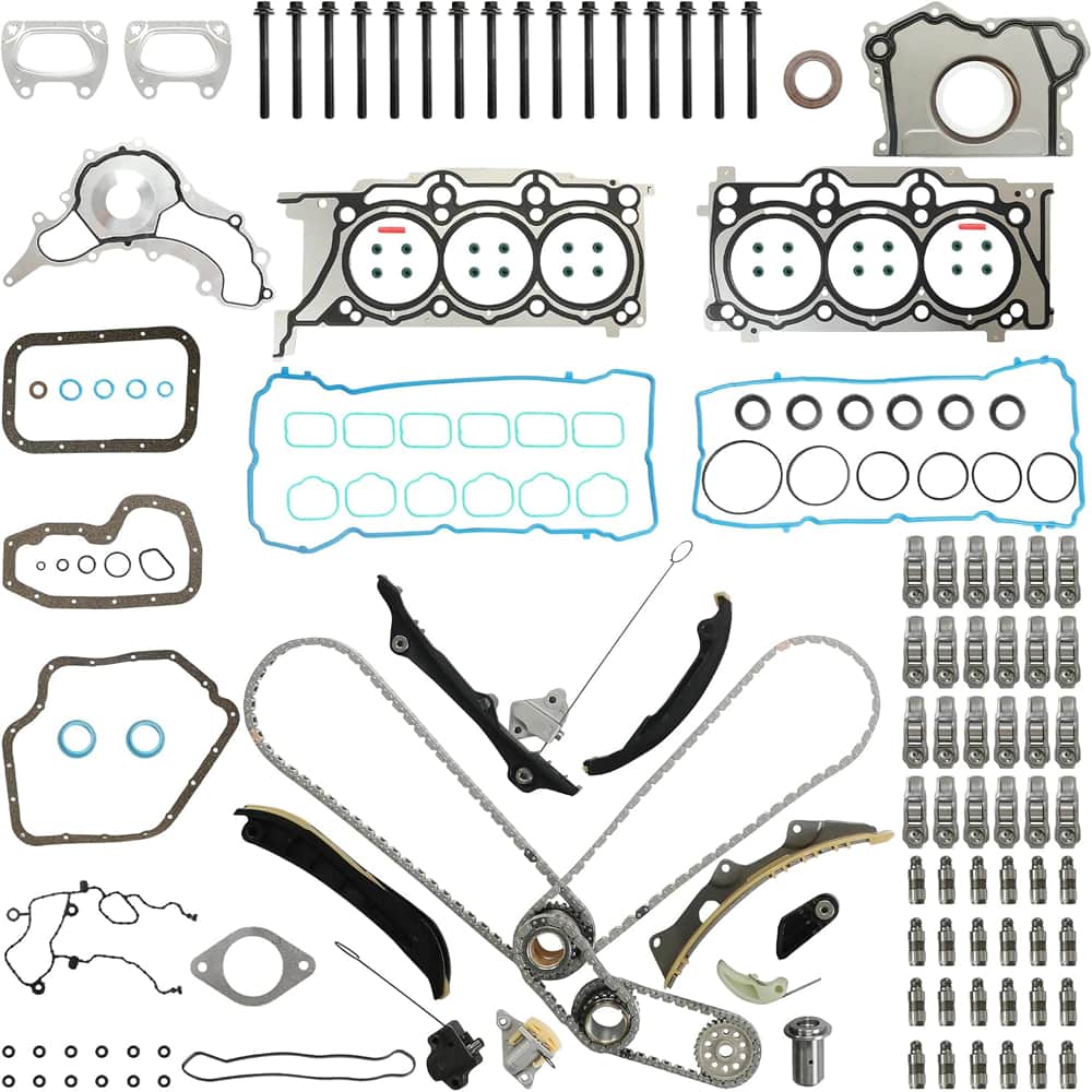 Jeep 3.6 Overhaul Gasket Kit With Timing Chain Lifter Kit 