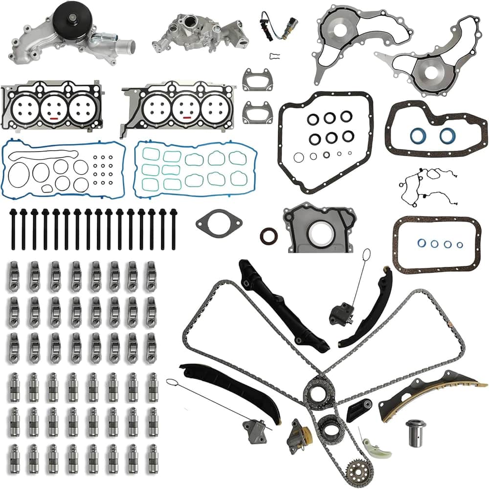 Jeep 3.6 Overhaul Gasket Kit With Oil And Water Pump Timing Chain Kit Valve Lifter Rocker Arm 