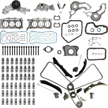 Jeep 3.6 Overhaul Gasket Kit With Oil And Water Pump Timing Chain Kit Valve Lifter Rocker Arm 