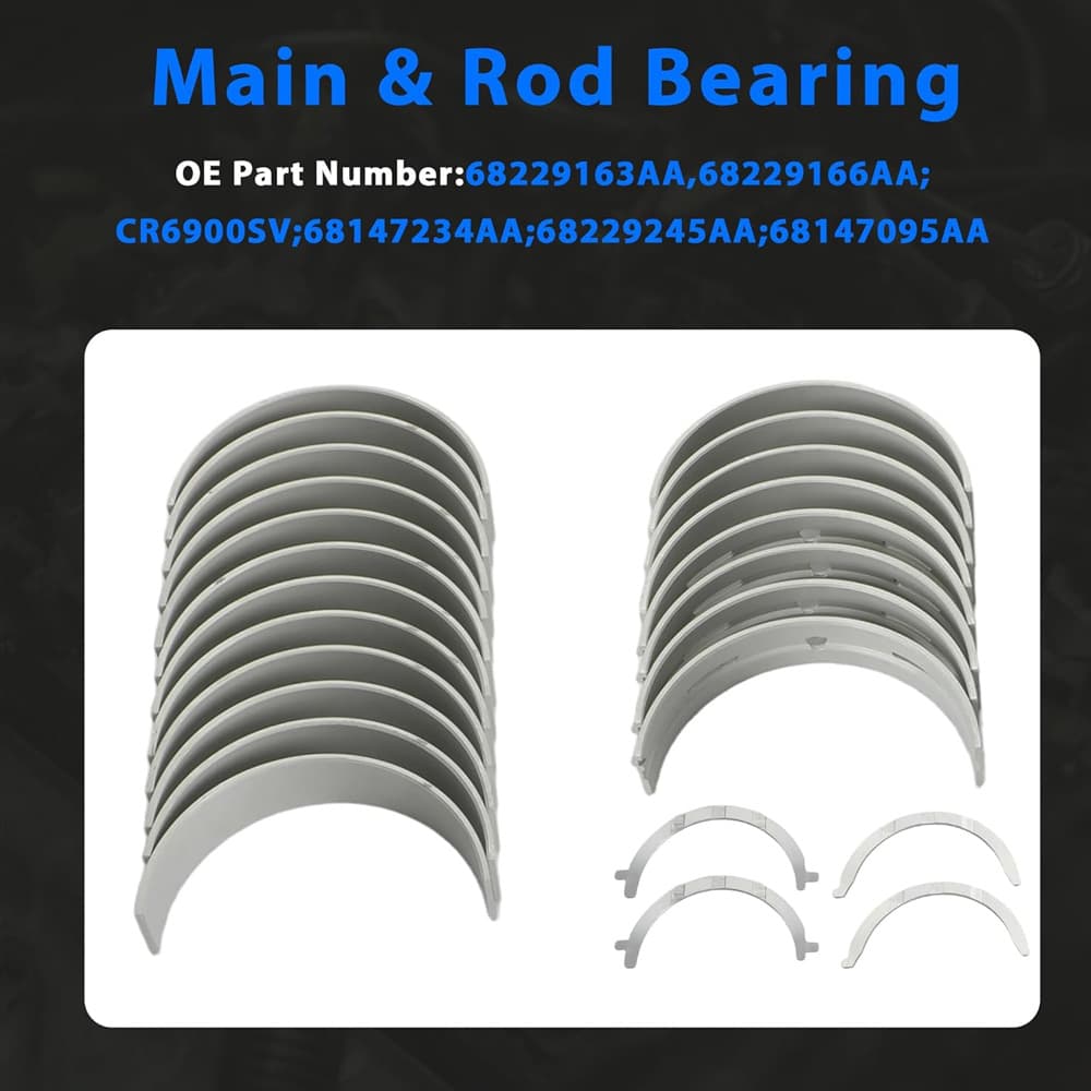 Complete engine bearing replacement parts for Chrysler 3.0L diesel engine overhaul repair
