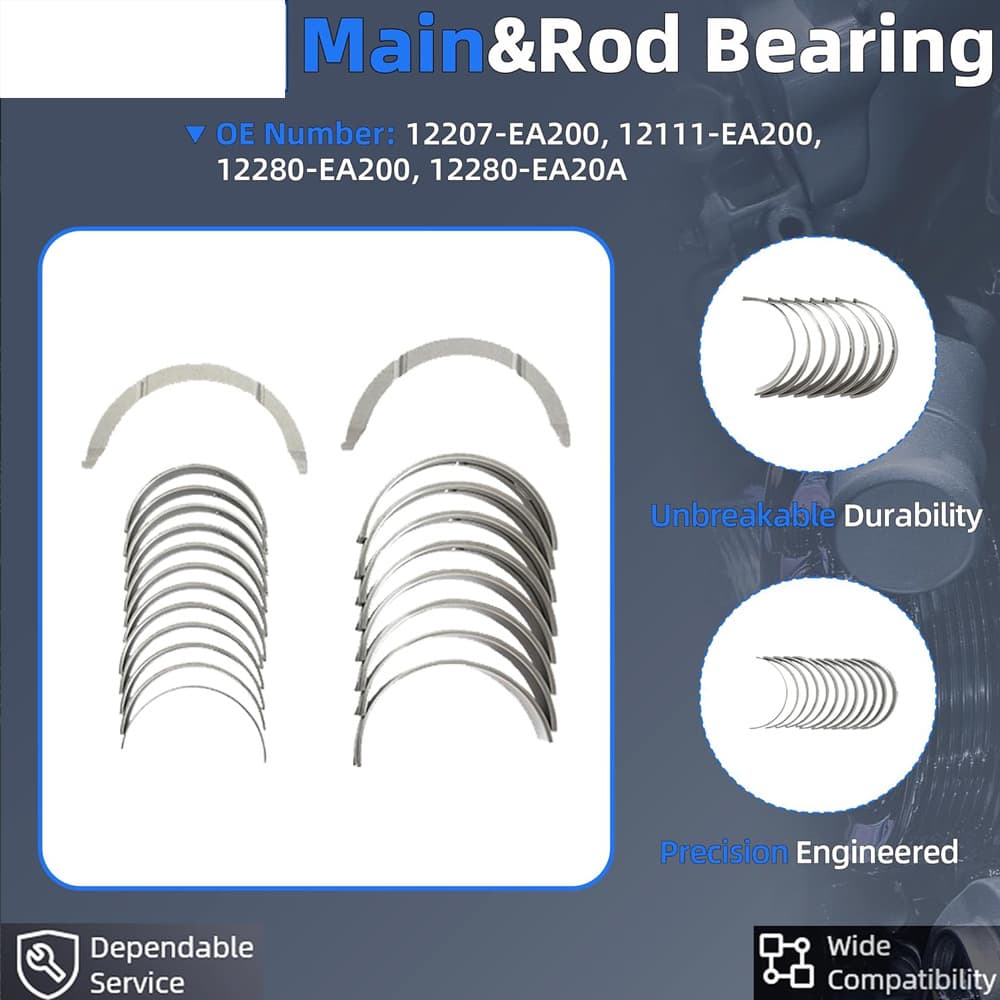 Main & Connecting Rod Bearings Set Fit Nissan VQ40DE 4.0L Frontier Xterra Pathfinder 2005-2015
