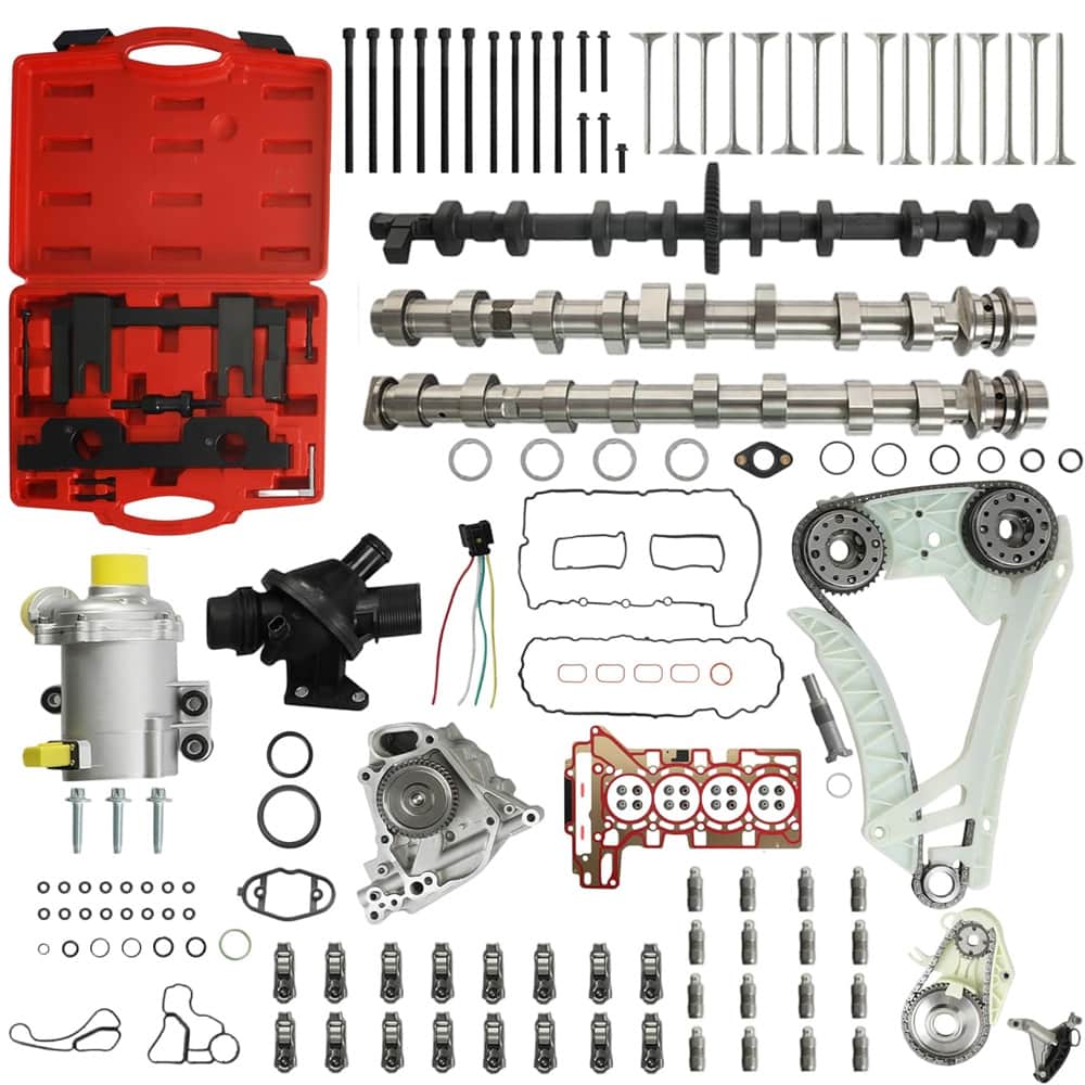 N20 2.0T engine overhaul rebuild kit includes timing chain,VVT tool,camshaft,valve,rocker arm,oil&water pump for BMW