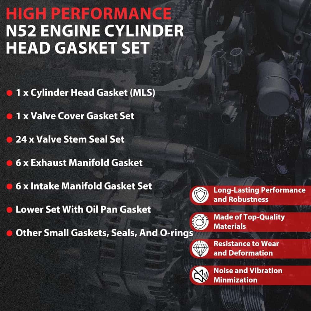 N52 3.0L Engine Repair Gasket Set Fit For BMW X3 X5 Z4 528Xi
