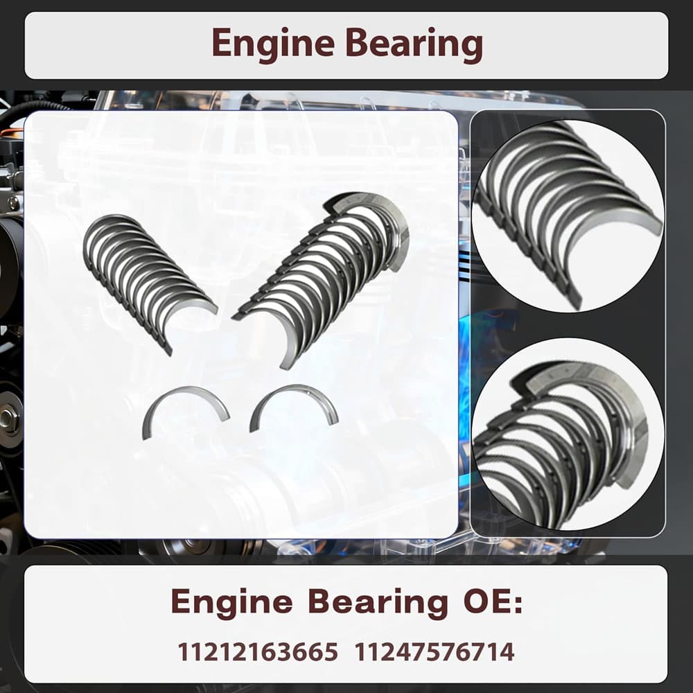 N55 3.0L Main Connecting Rod Bearings Set For BMW N55B30 Engine
