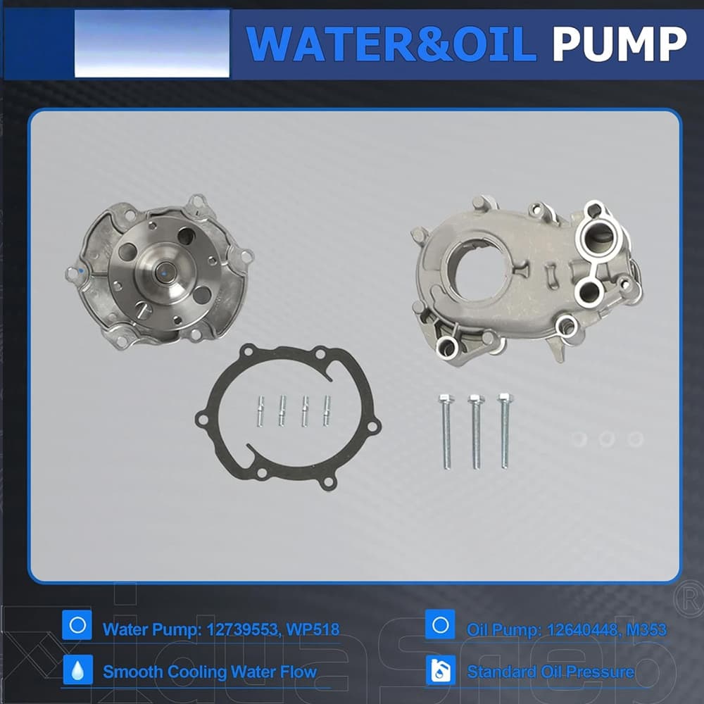 Oil & Water Pump Fit GM 3.0L 3.6L V6 Buick Lacrosse Cadillac CTS SRX Chevy Malibu Equinox
