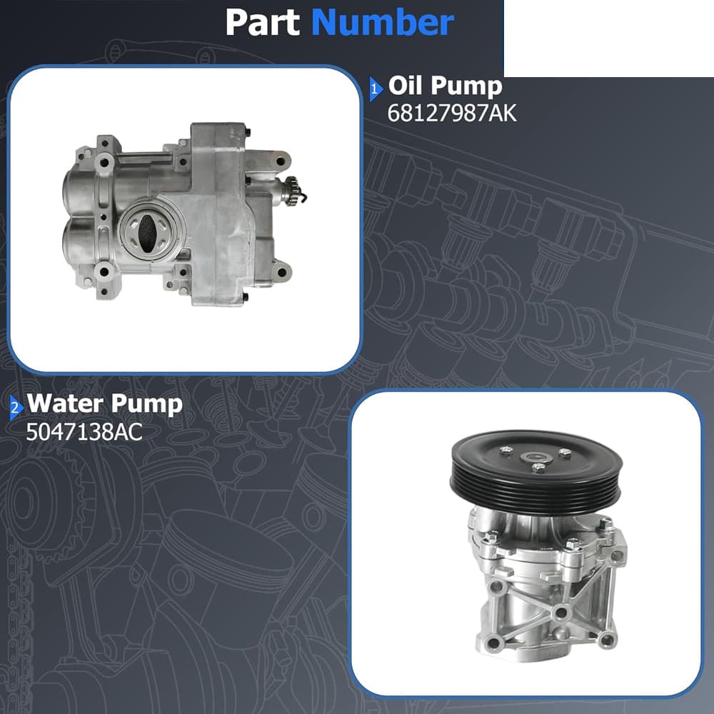 Oil Water Pump Kit Fit Jeep Compass Patriot 2.4L Chrysler Dodge 2007-2017 Engine Replacement Pumps

