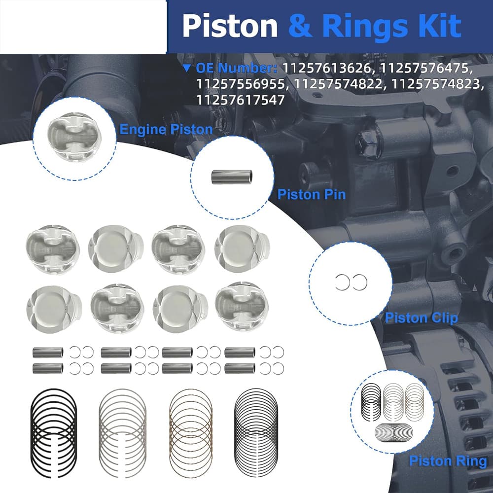 N63B44A Timing Chain Kit Pistons & Rings Kit Bearing Set Head Gaskets Set for BMW 5 6 7 Series F07 F12 F13 F02 X5 E70 X6 E71 4.4T V8