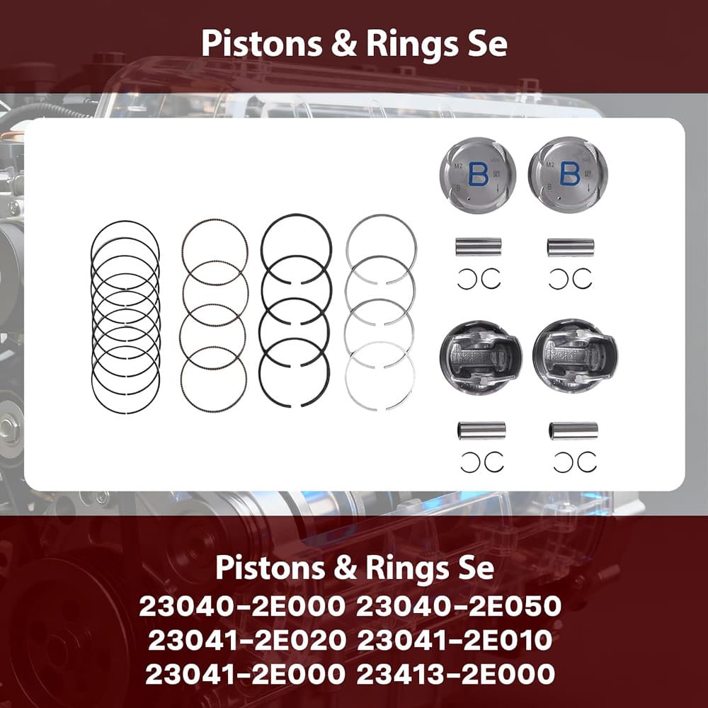 G4NA 2.0L complete engine overhaul rebuild kit includes crankshaft, connecting rods, pistons, full sealing gasket set and complete timing chain system, high precision replacement accessories for Hyundai & Kia G4NA engine maintenance and overhaul repair