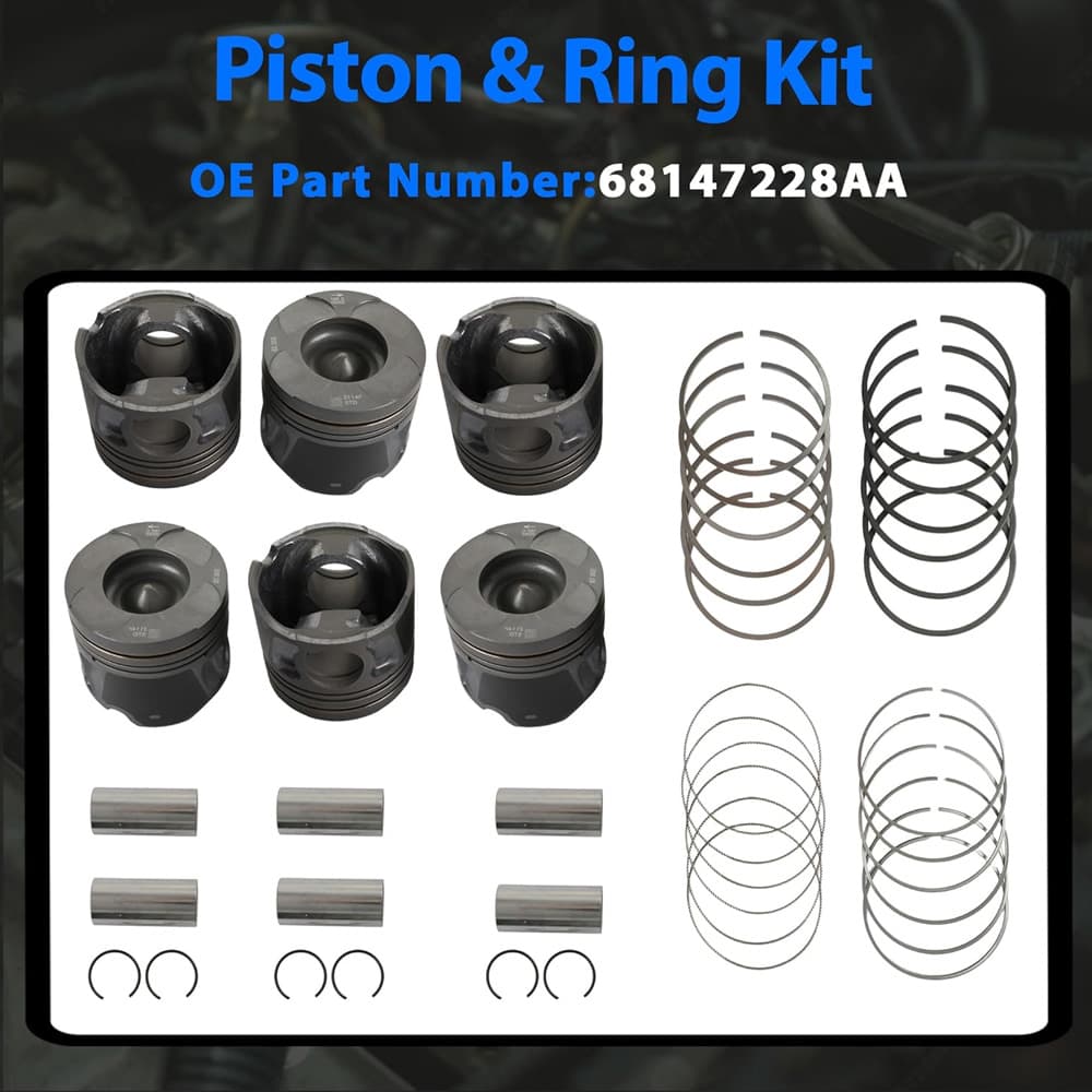 Complete piston ring spare parts for Jeep Wrangler Ram 1500 3.0L diesel motor maintenance repair
