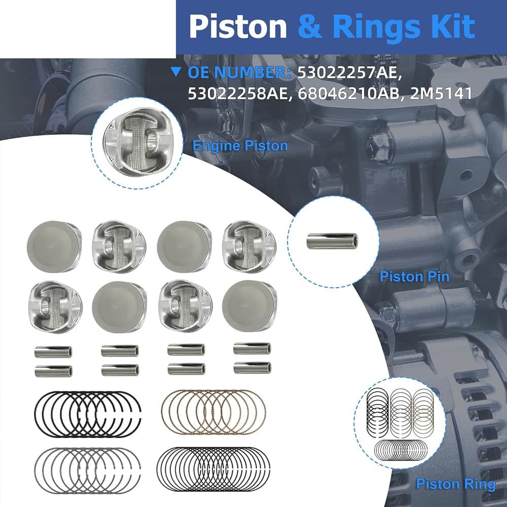 5.7 HEMI Head Gasket Set Water & Oil Pump Piston & Rings Kit Fit For Jeep Chrysler Dodge 5.7L 2009‑2016 300 Aspen Charger Durango Grand Cherokee Ram 1500 OE#HS26423PT AW6341