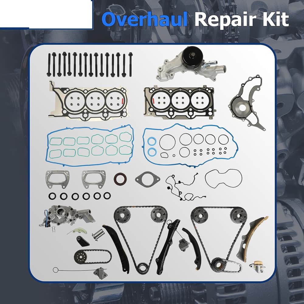 3.6L Pentastar V6 Engine Rebuild Overhaul Kit Head Gasket Timing Chain Water Oil Pump for Jeep Dodge Chrysler RAM 2011-2016
