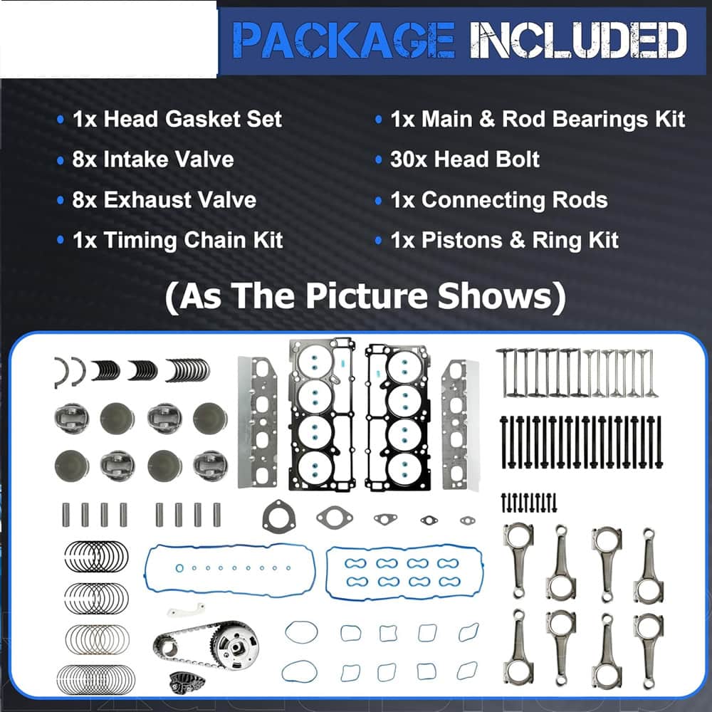 5.7 HEMI Full Engine Rebuild Overhaul Kit Fit Jeep Grand Cherokee Commander Dodge Chrysler 2009-2016
