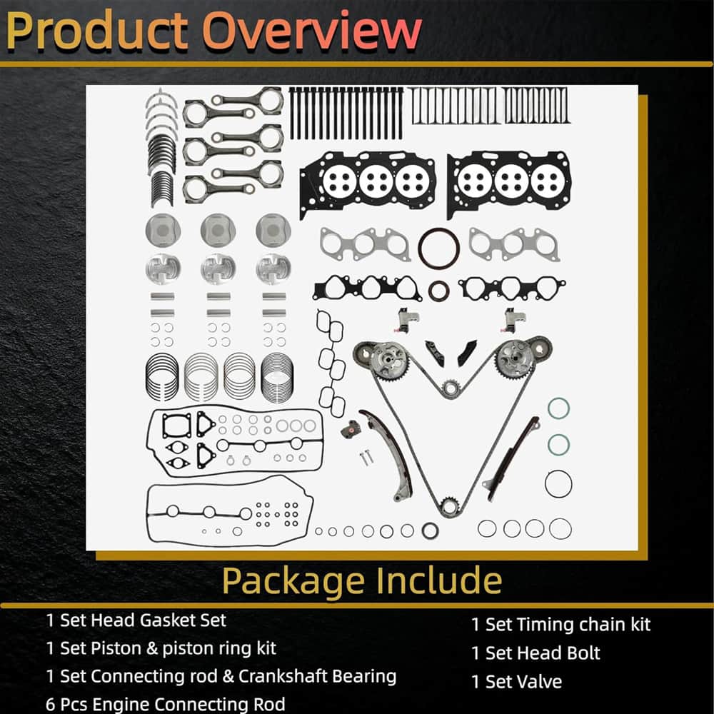 1GR-FE 4.0L Full Engine Rebuild Overhaul Kit Fit 2003-2009 Toyota 4Runner Tacoma FJ Cruiser Tundra V6

