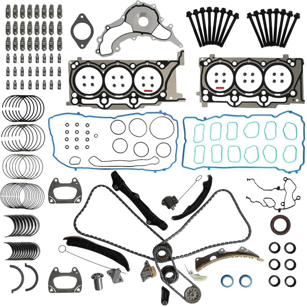 Rocker Arms Lifters Set with Timing Chain, Gasket and Engine Bearings