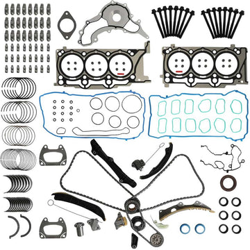 Rocker Arms Lifters Set with Timing Chain, Gasket and Engine Bearings