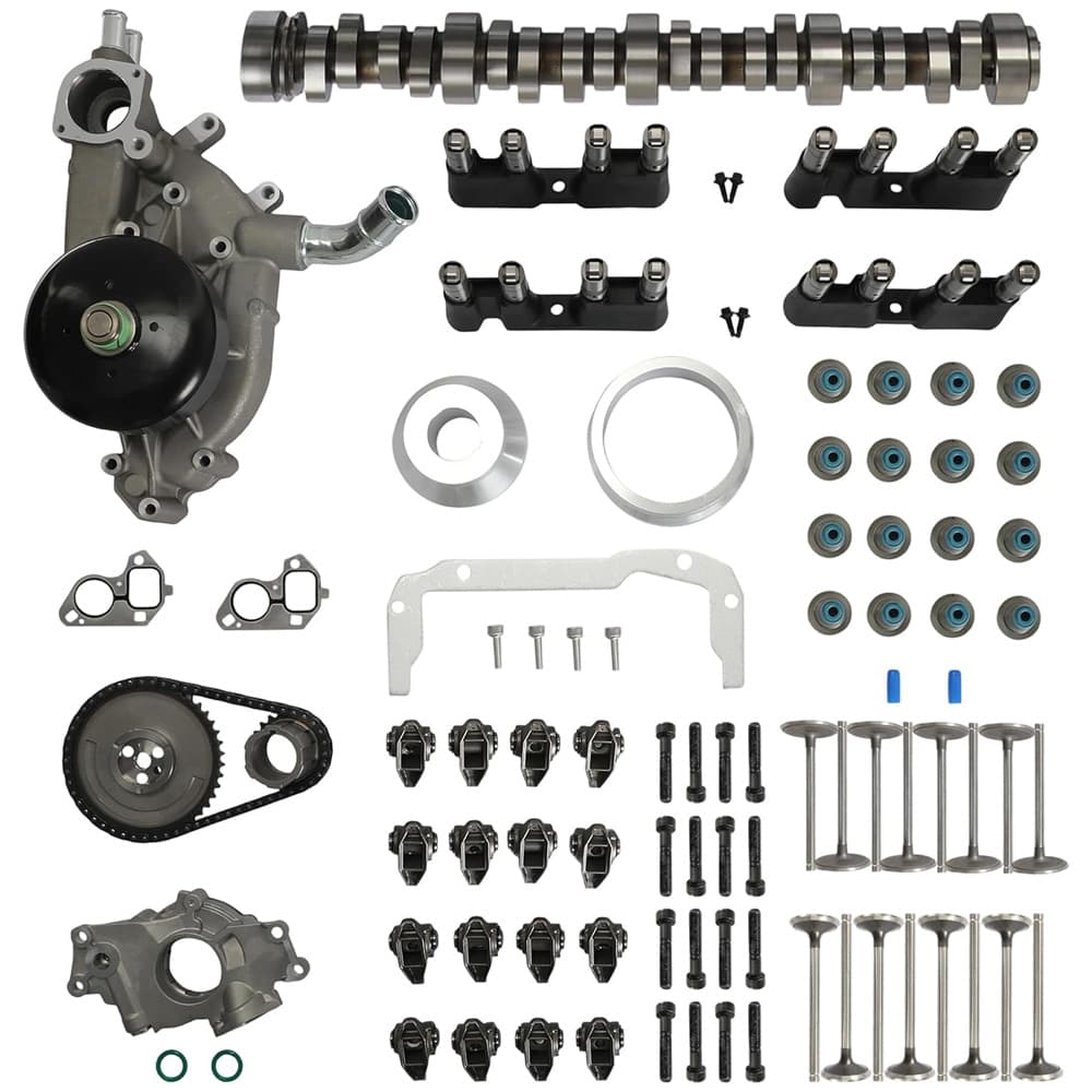 Engine rebuild kit includes camshaft, lifter, timing chain, oil water pump, valves, rocker arm & valve stem seal for Stage 2 sloppy build
