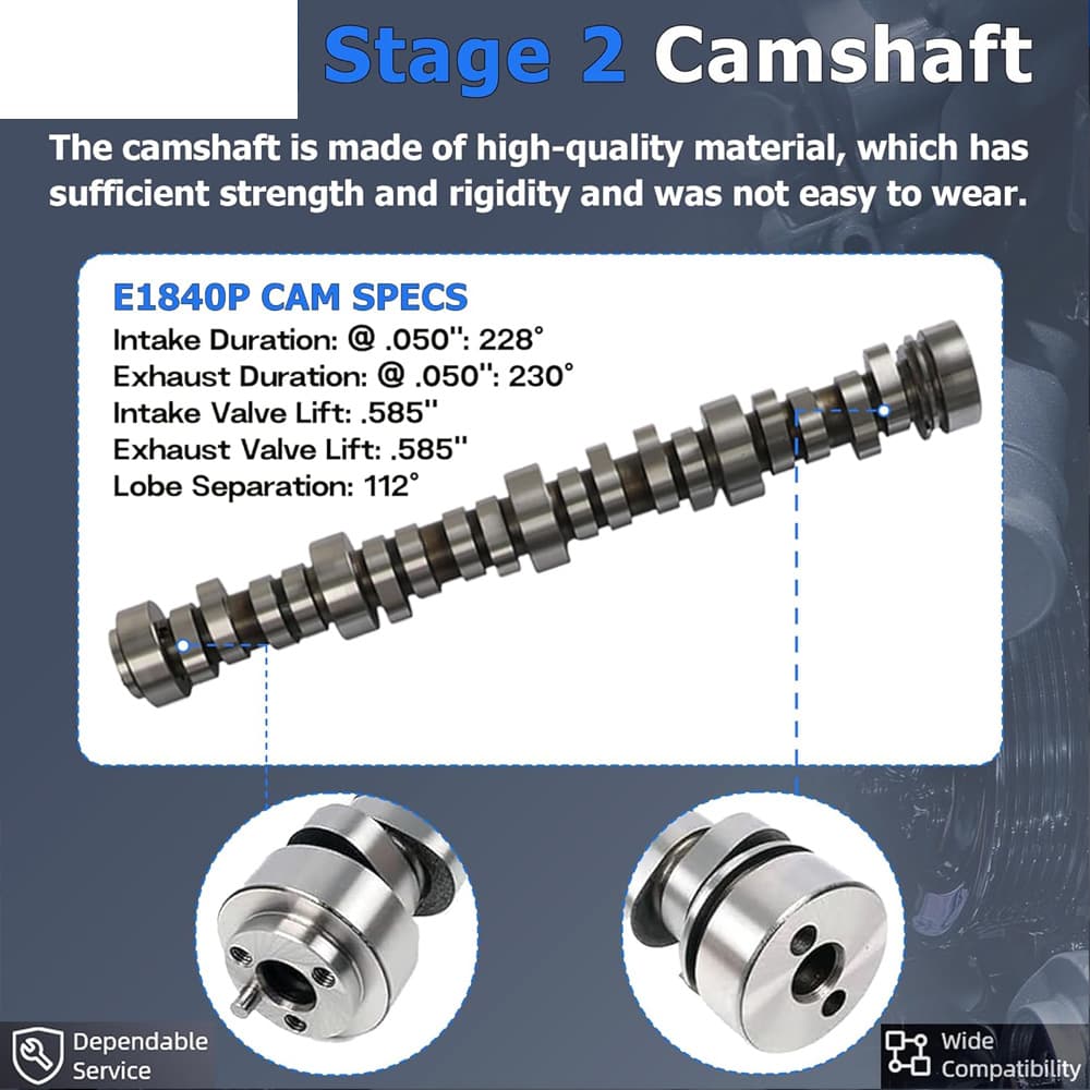 Sloppy Mechanics Stage 2 Camshaft Fit GM LS 5.3L V8 Chevy GMC Buick 1997-2007 Performance Cam Shaft
